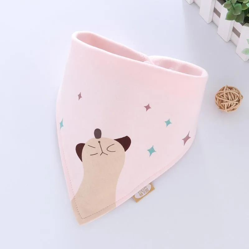Baby Soft Cotton Cartoon Feeding Burp Saliva Towel  Bibs Cloths