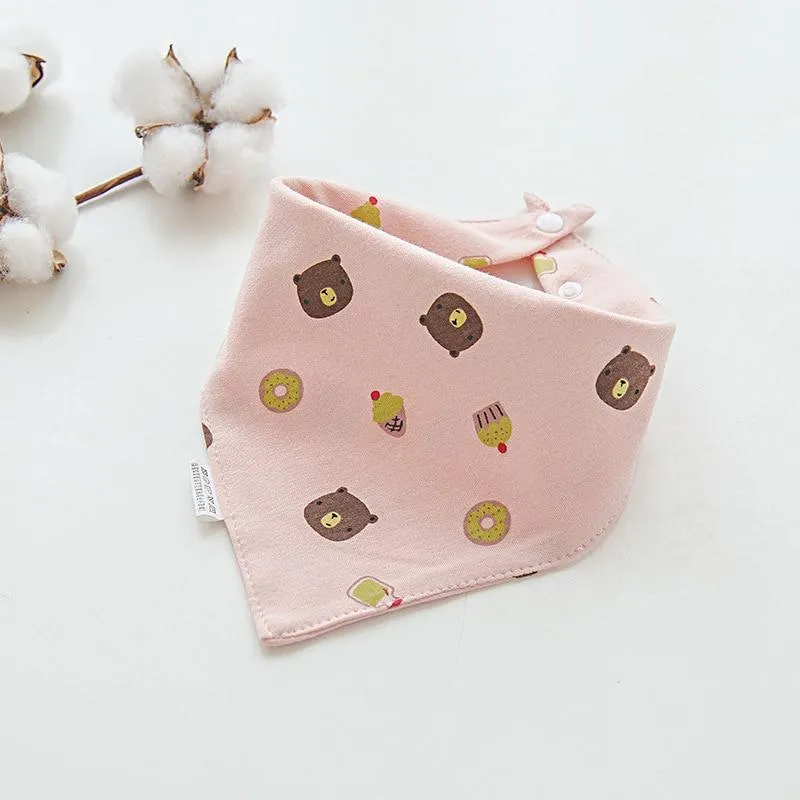 Baby Soft Cotton Cartoon Feeding Burp Saliva Towel  Bibs Cloths