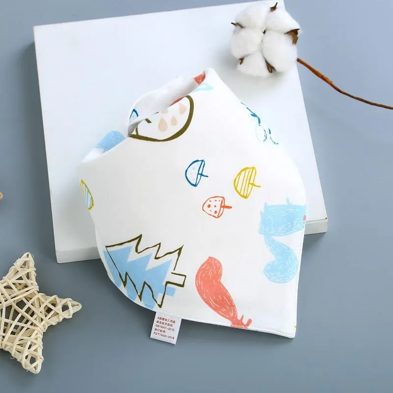 Baby Soft Cotton Cartoon Feeding Burp Saliva Towel  Bibs Cloths