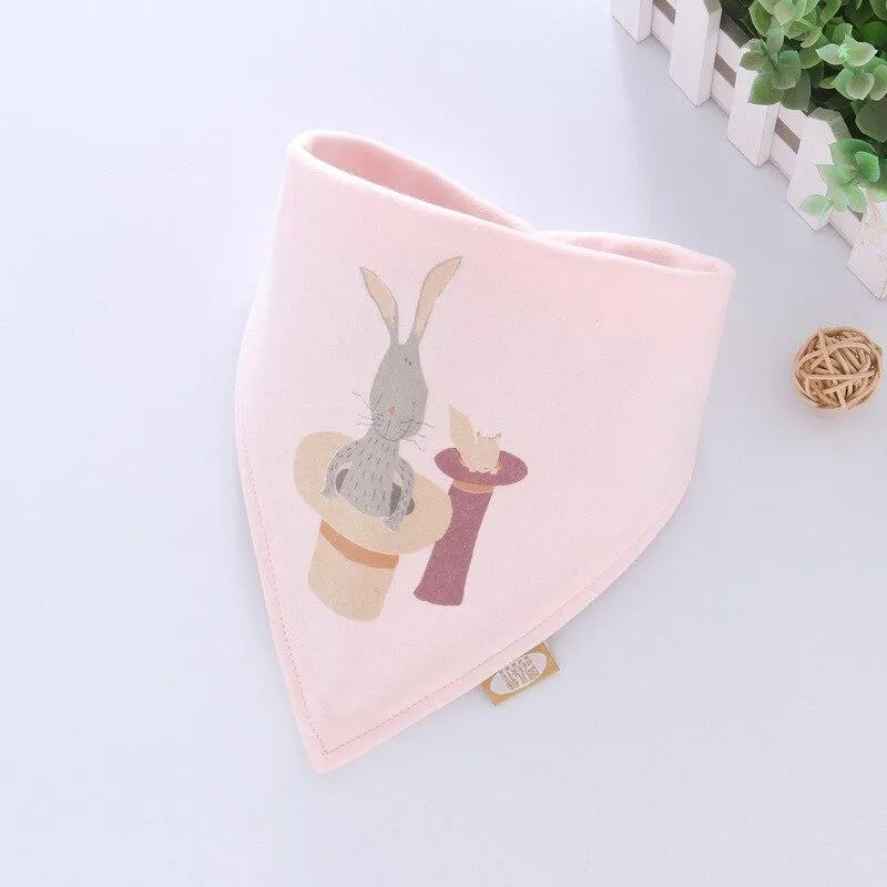 Baby Soft Cotton Cartoon Feeding Burp Saliva Towel  Bibs Cloths
