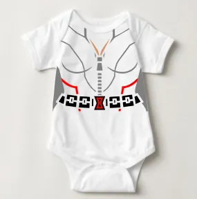 Baby Superhero Onesies - Black Widow White