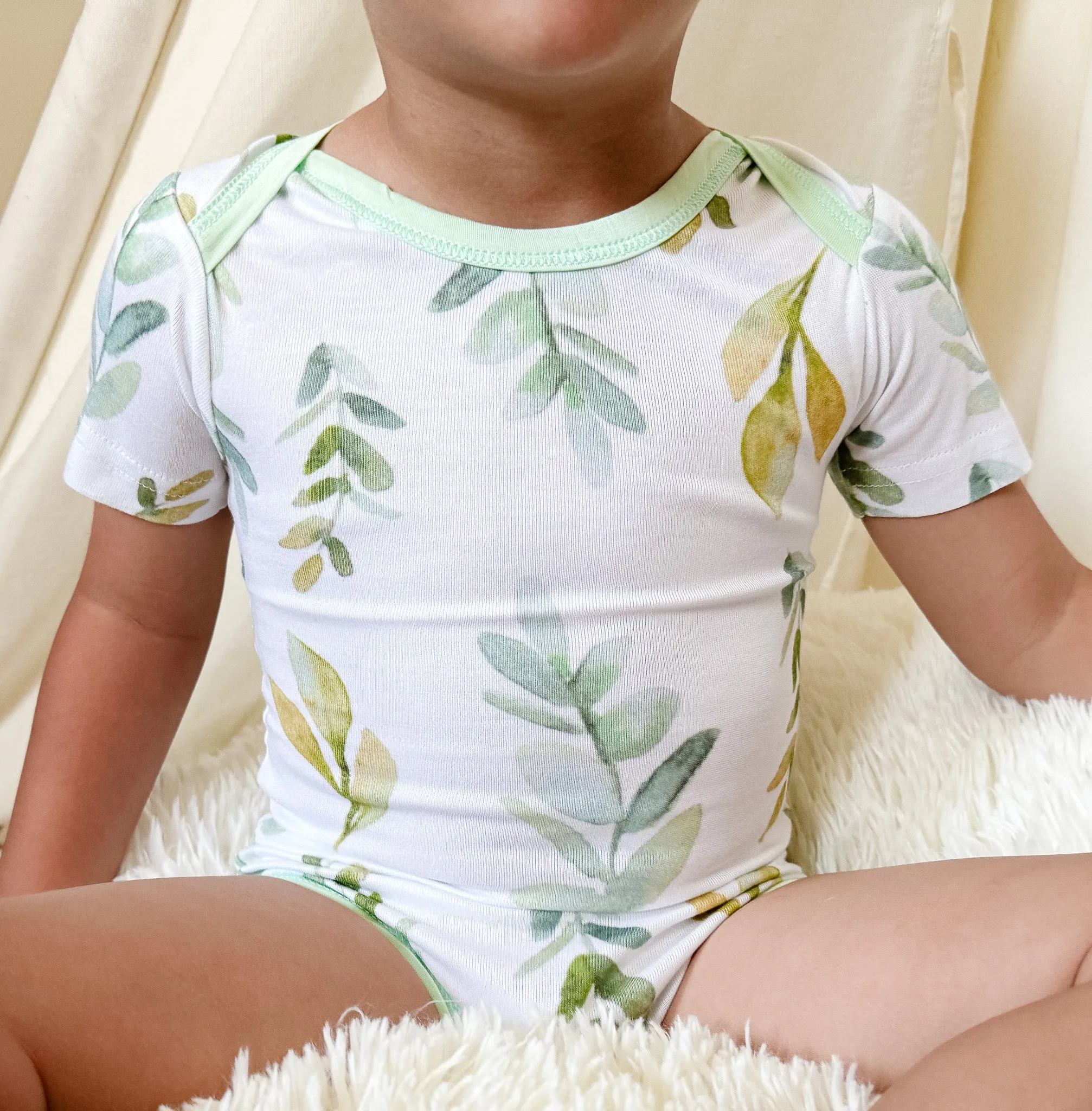 Bamboo Bodysuit in Leafy Greens