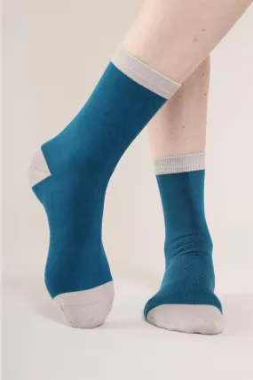 Bamboo Plain Socks in Lake by Nomads, Size 4-8