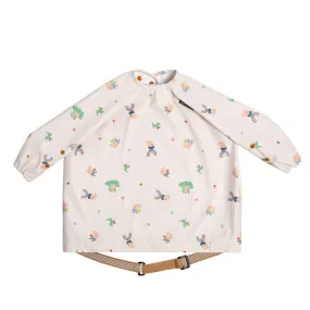BiBaDo Stain & Water Proof Long Sleeve Coverall Shirt Weaning Bib George Pig Print- Beige - For Infants