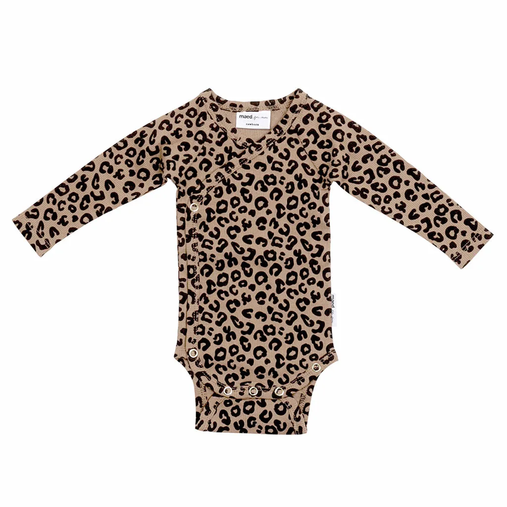 Bodysuit Wrap Light Brown Leopard