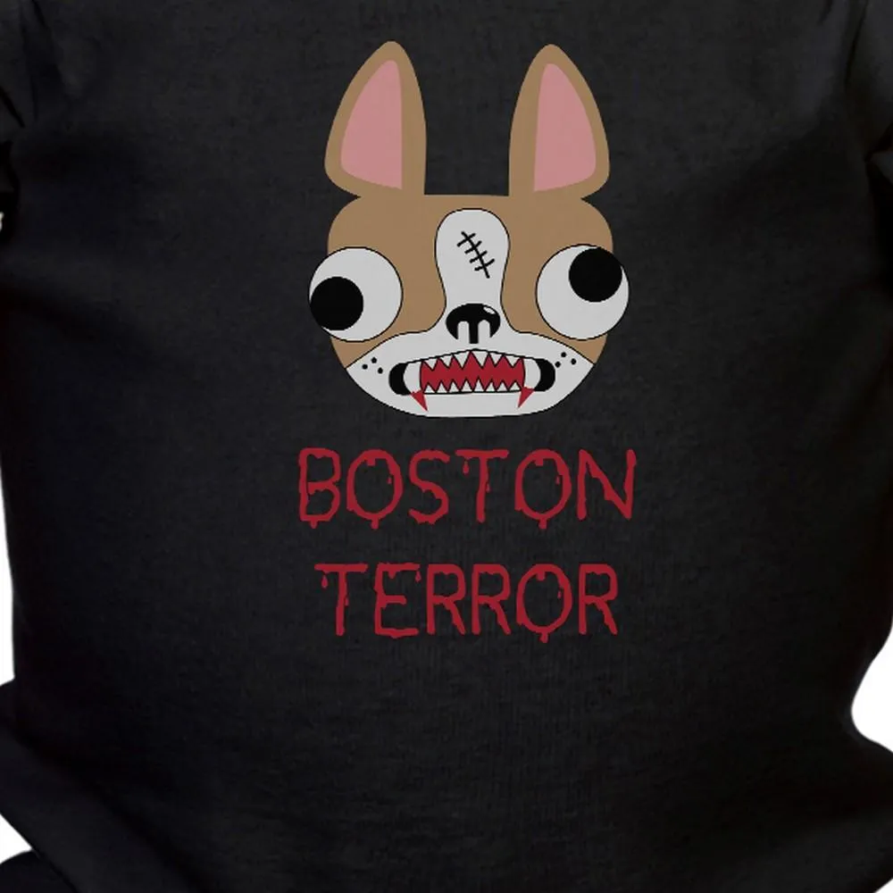 Boston Terror Terrier Baby Black Bodysuit