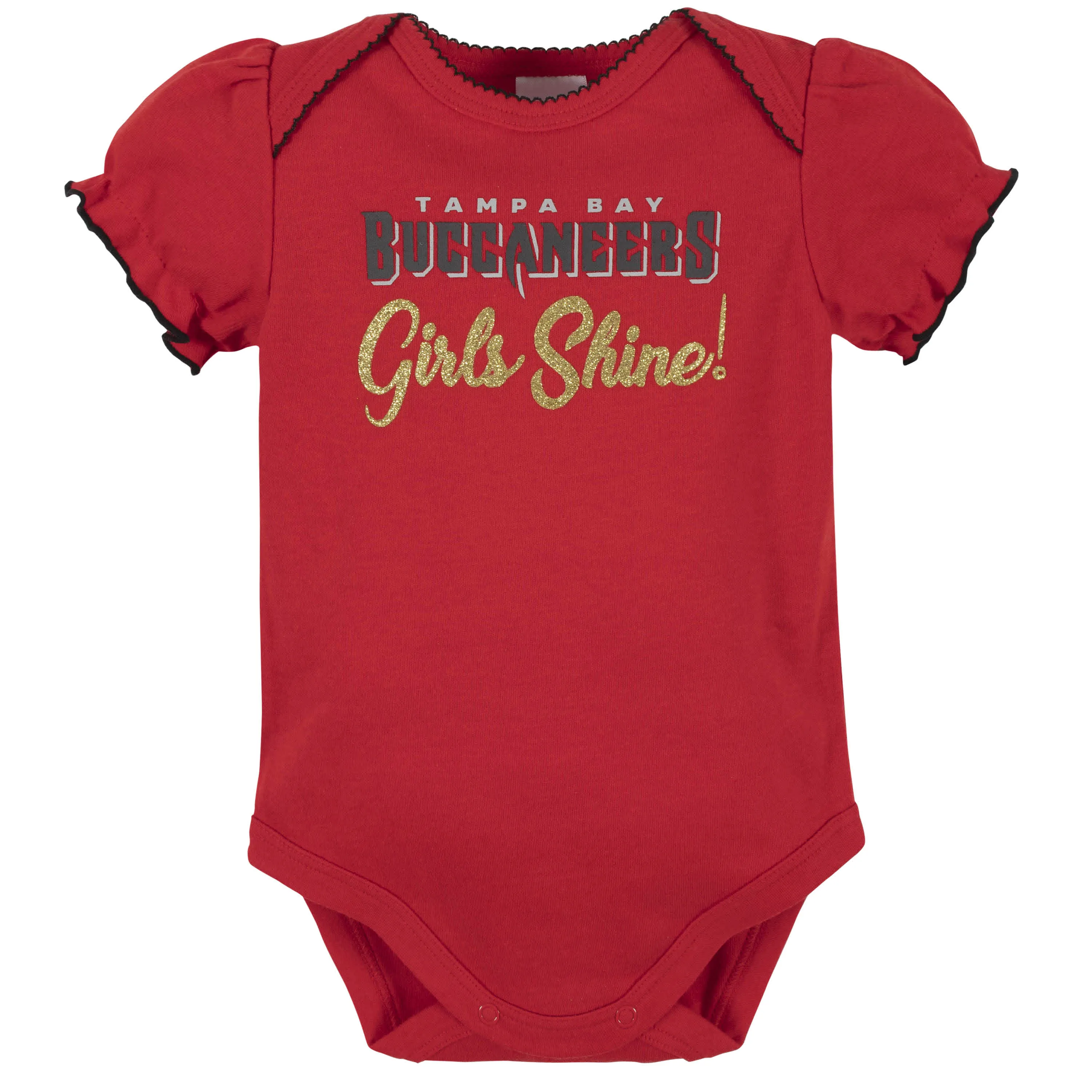 Buccaneers Girls Shine 3-Pack Short Sleeve Bodysuits
