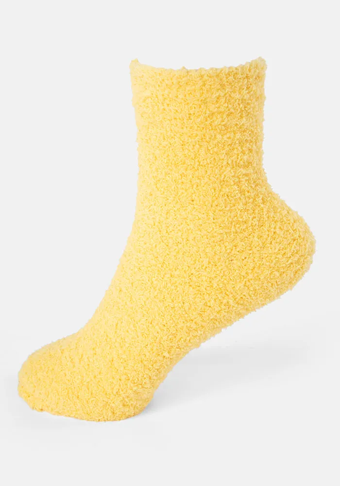 Canary Yellow Fluffy Socks