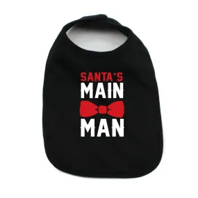 Christmas Santa's Main Man Baby 100% Cotton Infant Bib