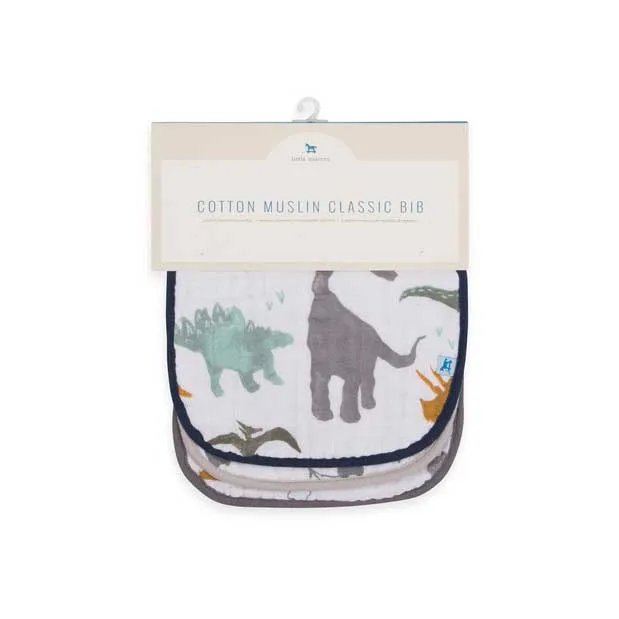 Cotton Muslin Classic Bib 3pk - Dino Friends