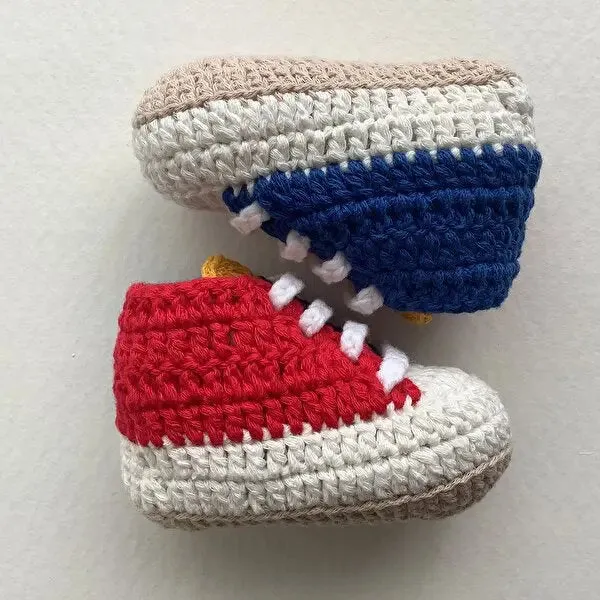 Crochet Baby Sporty Booties Colorful
