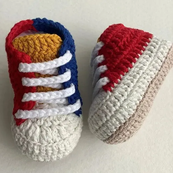 Crochet Baby Sporty Booties Colorful