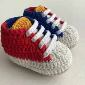 Crochet Baby Sporty Booties Colorful