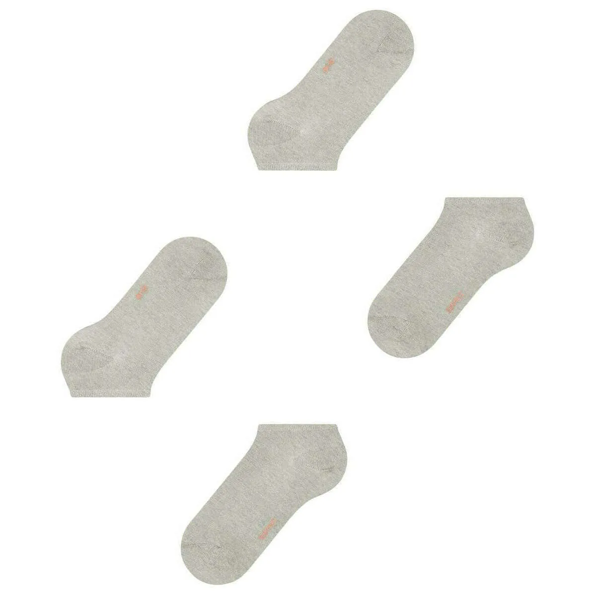 Esprit Uni 2 Pack Sneaker Socks - Grey/Red