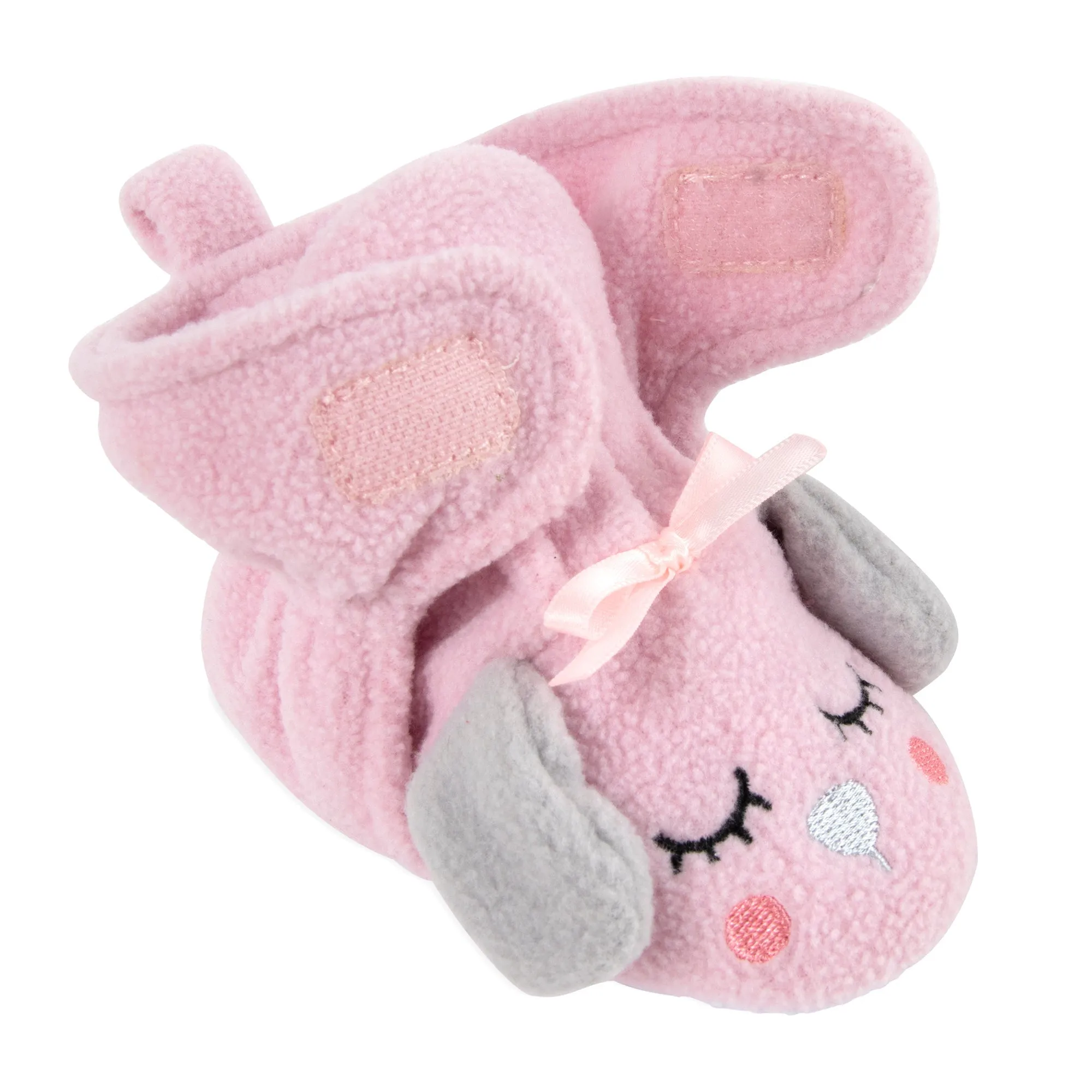 Fleece Baby Booties - Cozy Pink Puppy
