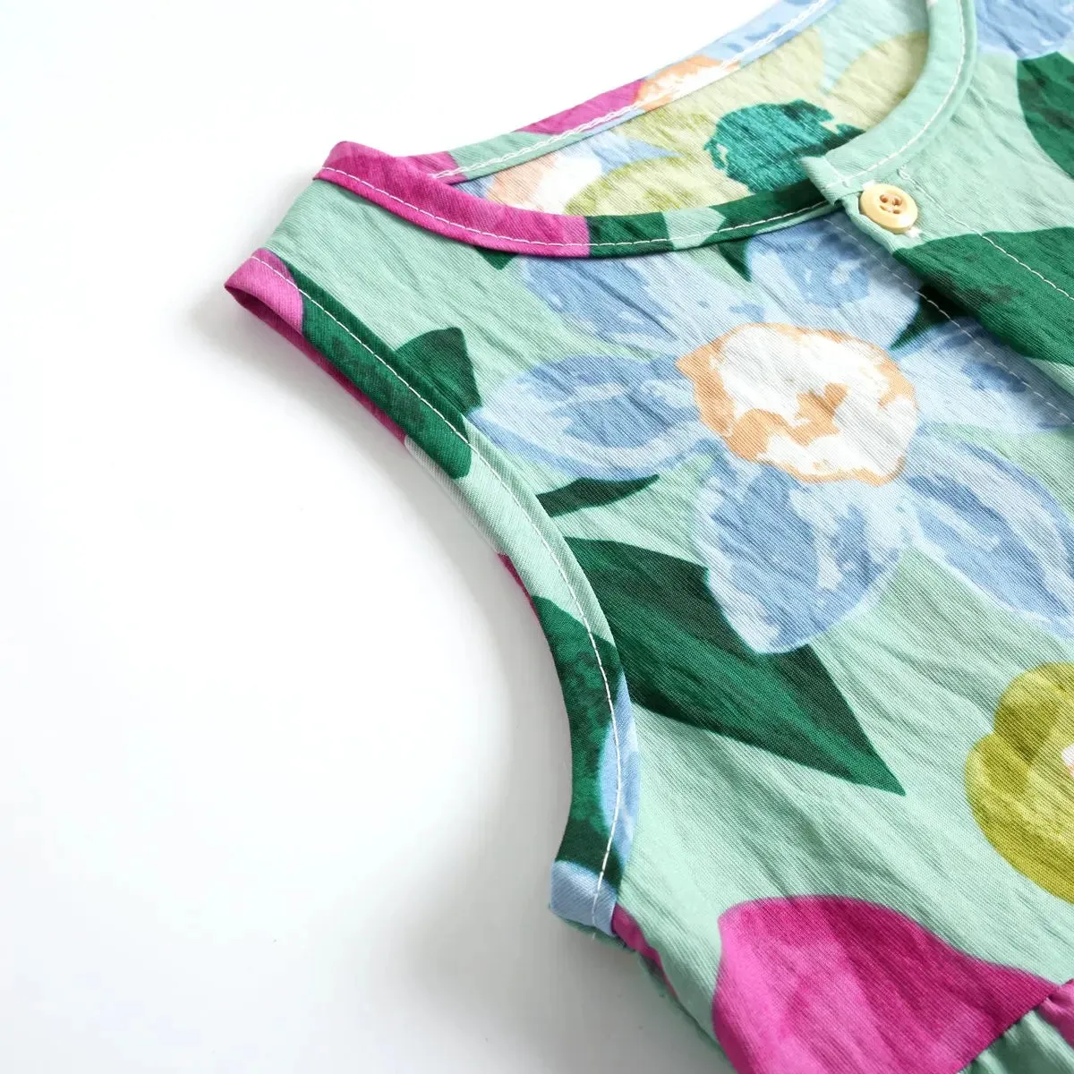 Flowers Baby Girls Bodysuits Sleeveless Summer Baby Bodysuit Cotton Baby Clothing for Newborn