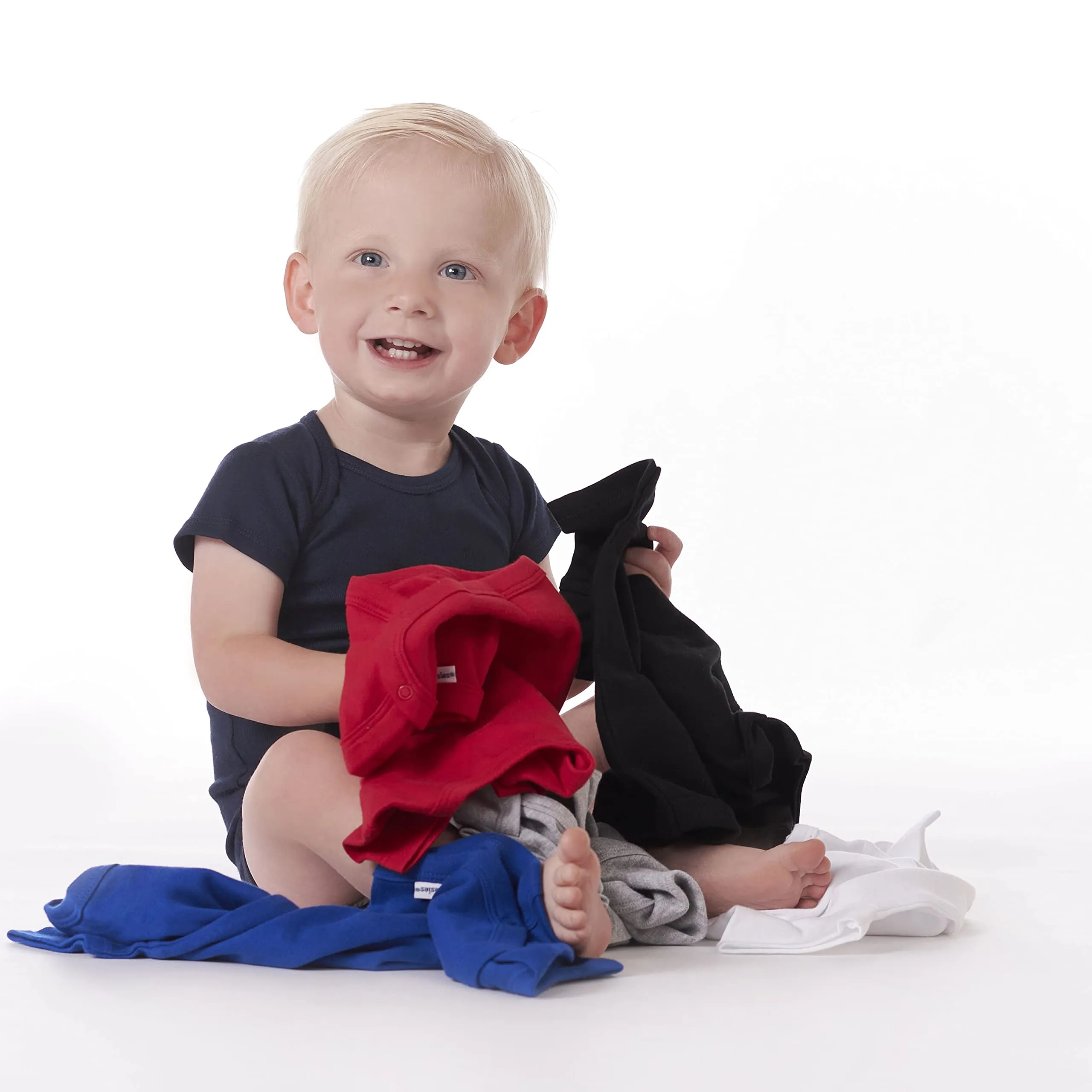 Gerber 5-Pack Baby Onesies, Navy, 0-3 Months