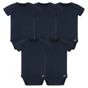 Gerber 5-Pack Baby Onesies, Navy, 0-3 Months
