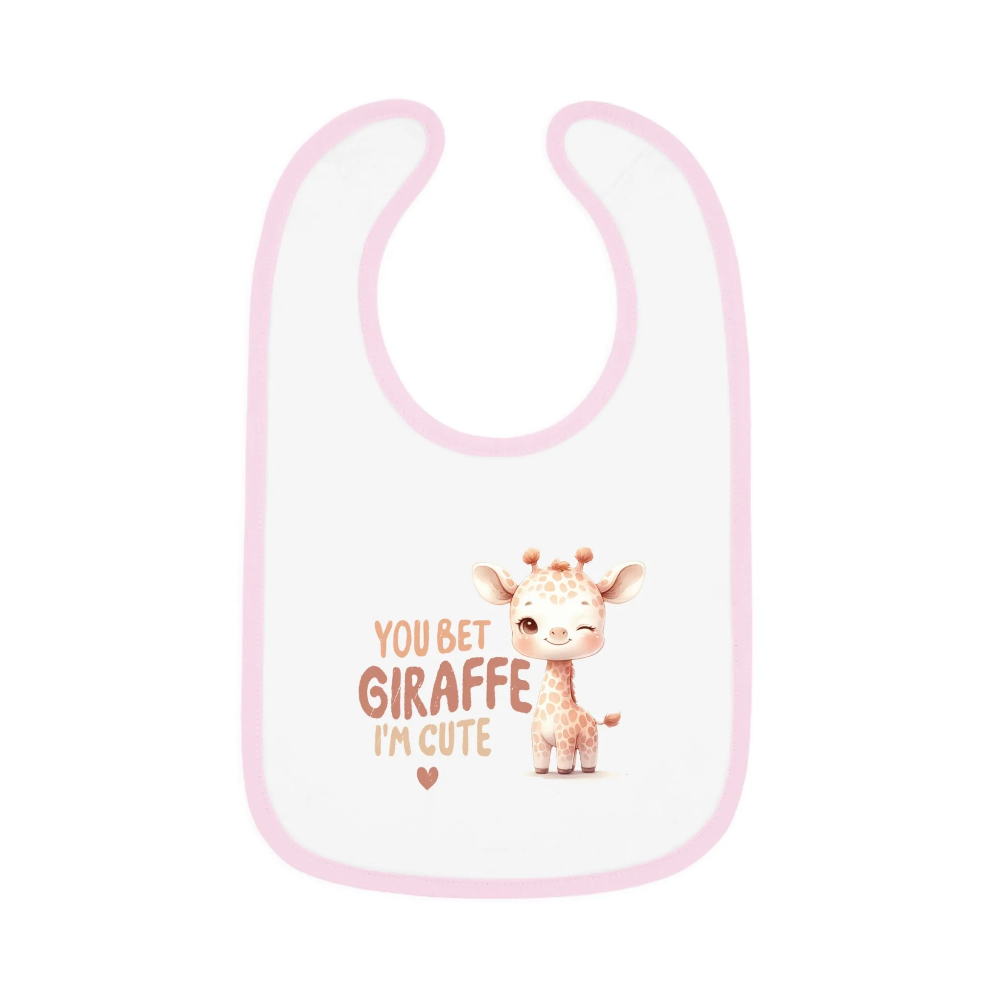 Giraffically Cute Baby Contrast Trim Jersey Bib