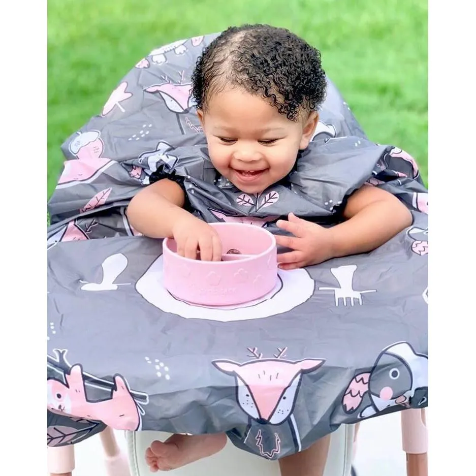 Grabease Allover Bib-Gray Pink