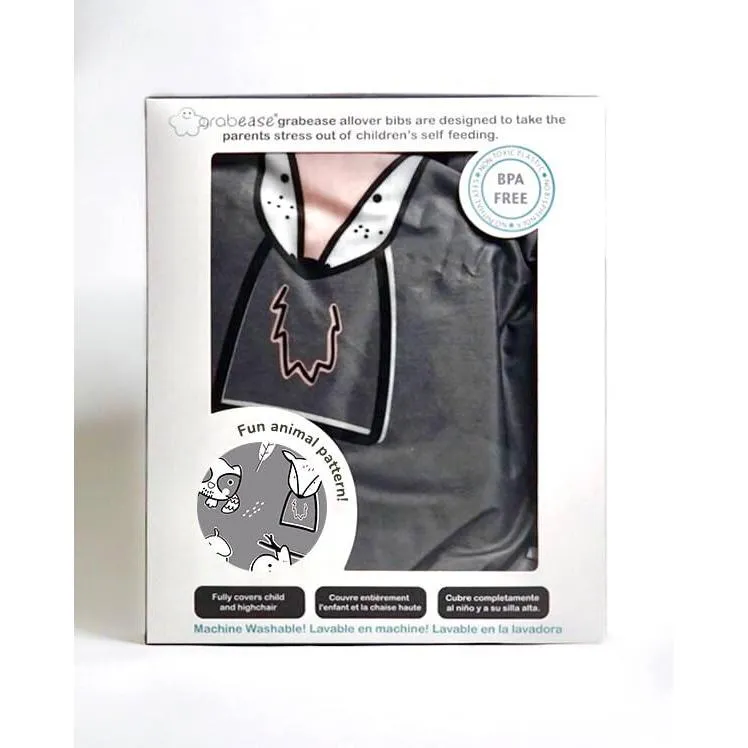 Grabease Allover Bib-Gray Pink