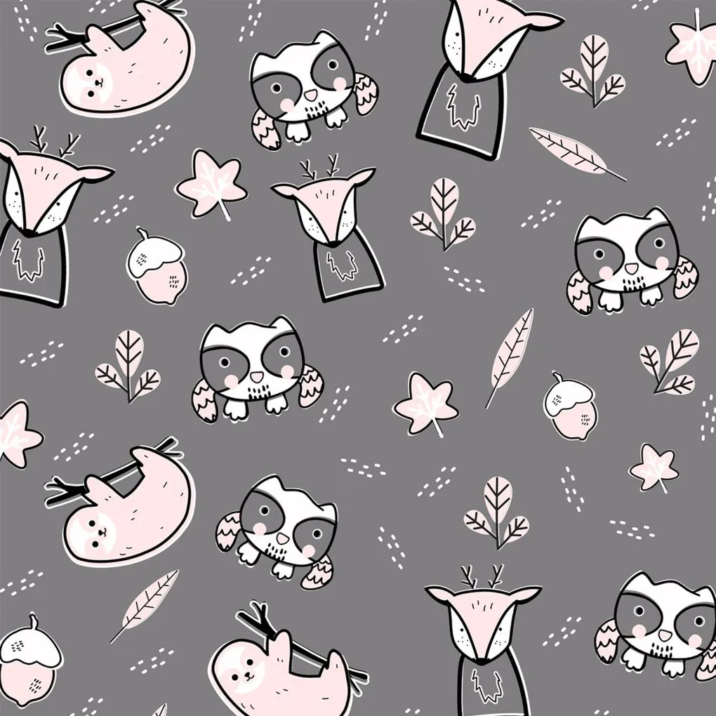 Grabease Allover Bib-Gray Pink