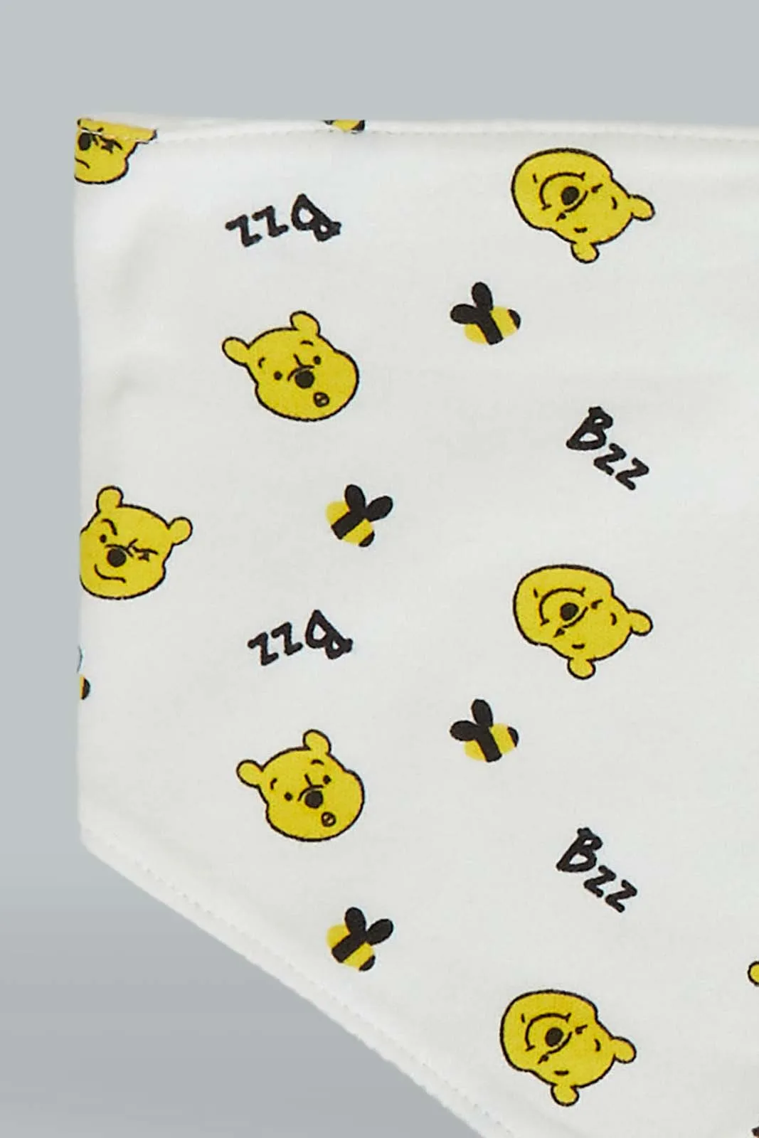 Grey And Yellow Winnie The Pooh Bib Set (2 Piece)