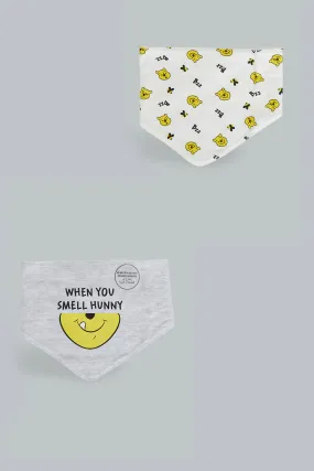 Grey And Yellow Winnie The Pooh Bib Set (2 Piece)