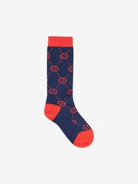 Gucci Baby GG Cotton Socks in Navy