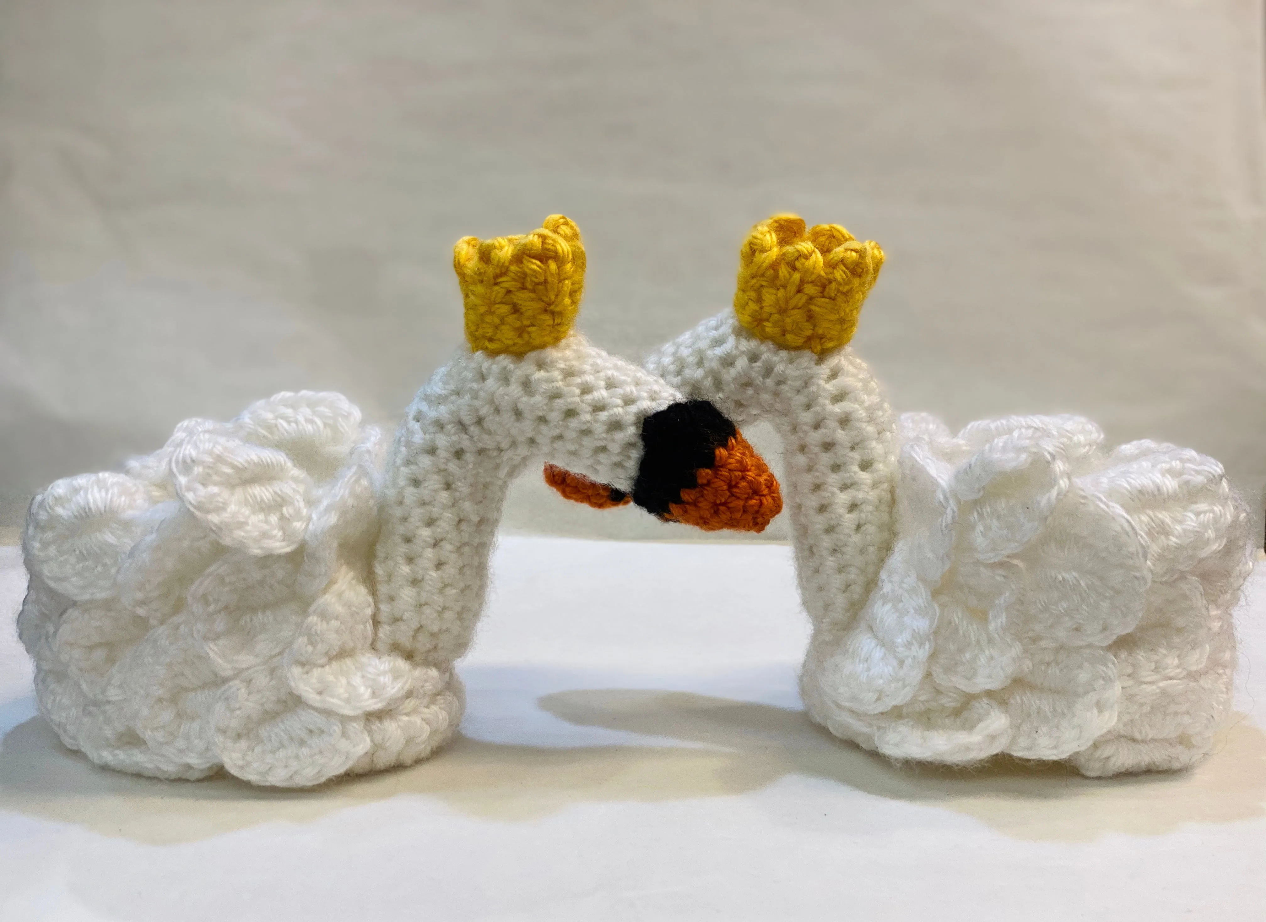 Handmade Crochet White Swan Baby Booties