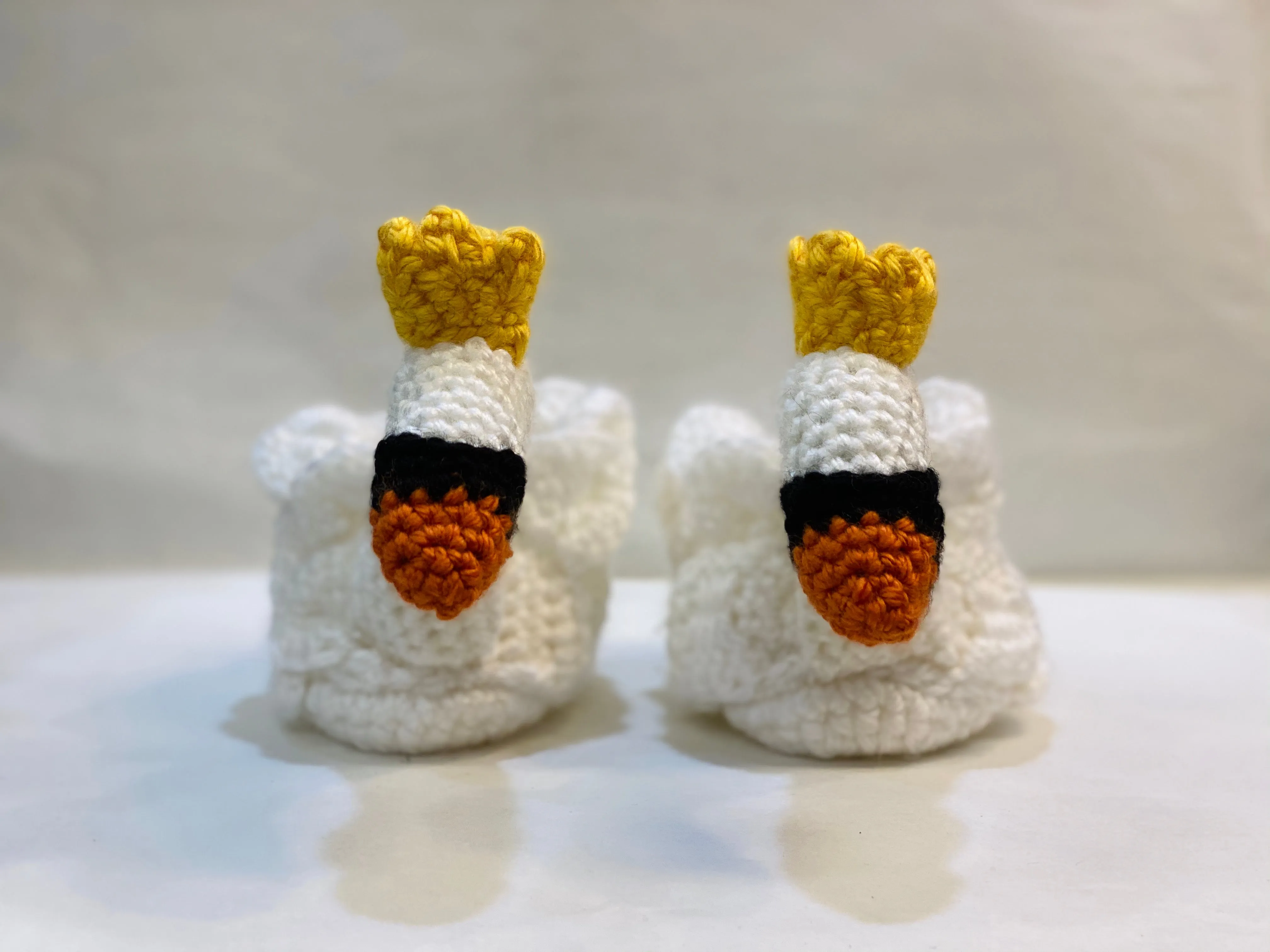 Handmade Crochet White Swan Baby Booties