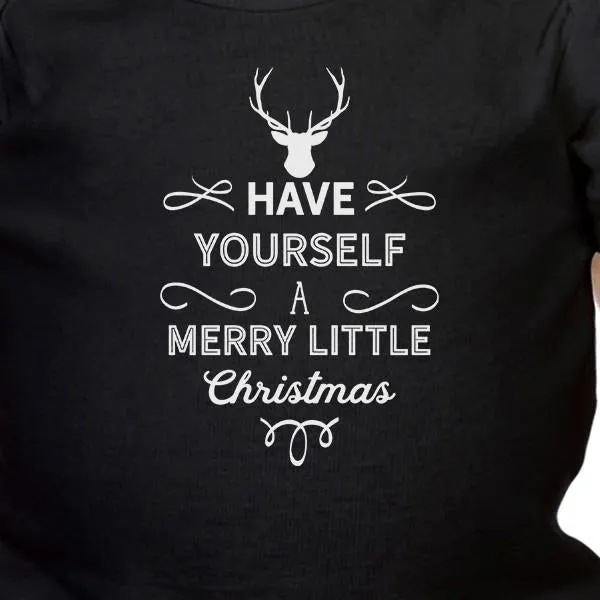 Have Yourself A Merry Little Christmas Baby Black Bodysuit