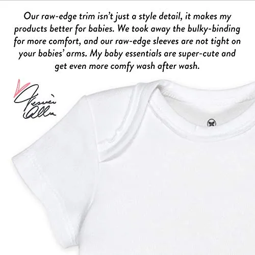 HonestBaby: Organic Cotton Short-Sleeve Baby Bodysuits - 100% GOTS Certified (Pack of 5)