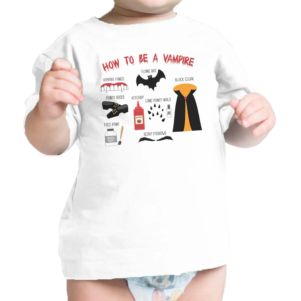 How To Be A Vampire Steps Baby White Shirt