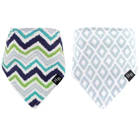 Hudson Baby Cotton Bandana Bibs, Chevron