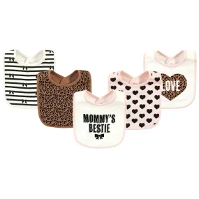Hudson Baby Cotton Bibs, Bestie Leopard