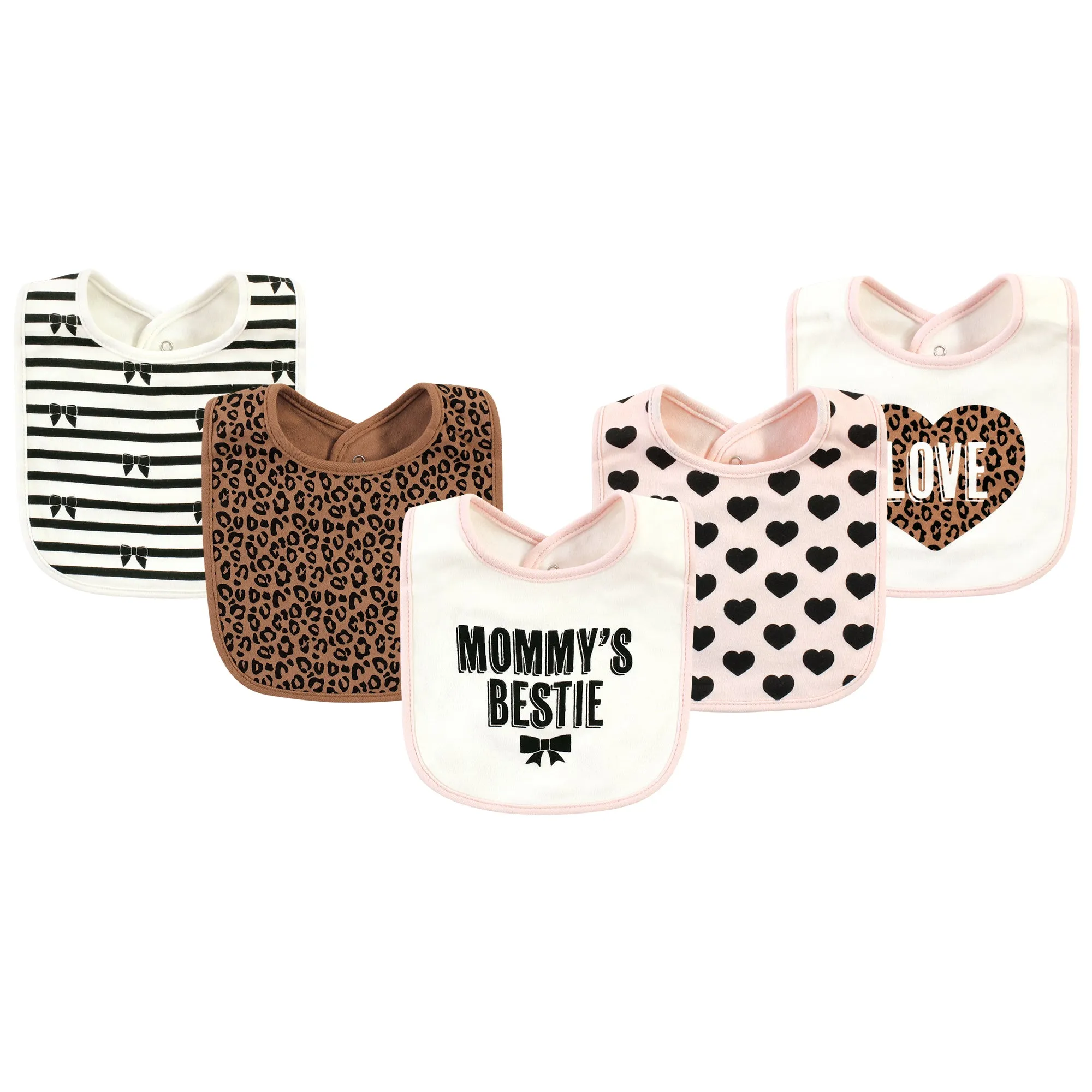 Hudson Baby Cotton Bibs, Bestie Leopard