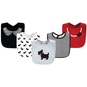 Hudson Baby Cotton Bibs, Scottie Dog