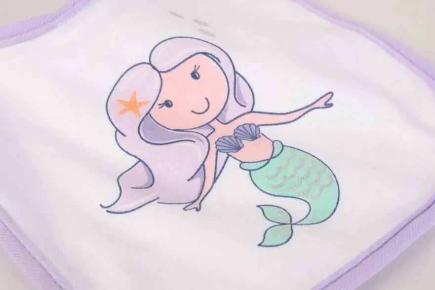 Hudson Baby Interlock Terry Bib - Mermaid (Pack of 5)