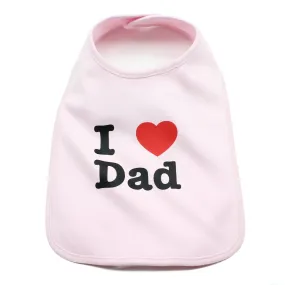 I Heart Love Dad Newborn Baby Soft Cotton Bib