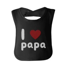 I Love Papa Cute baby Bibs Funny Infant Snap On