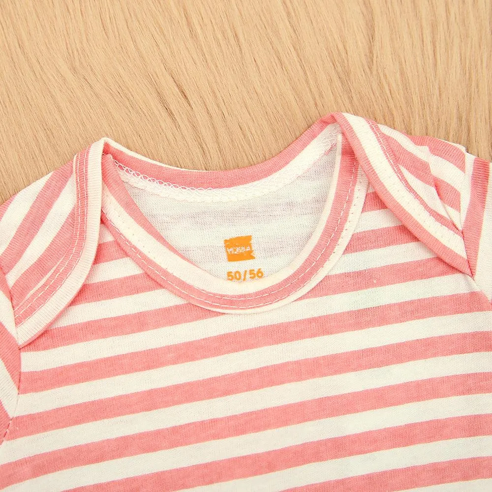Imported Organic Cotton Striped Printed Baby Suite