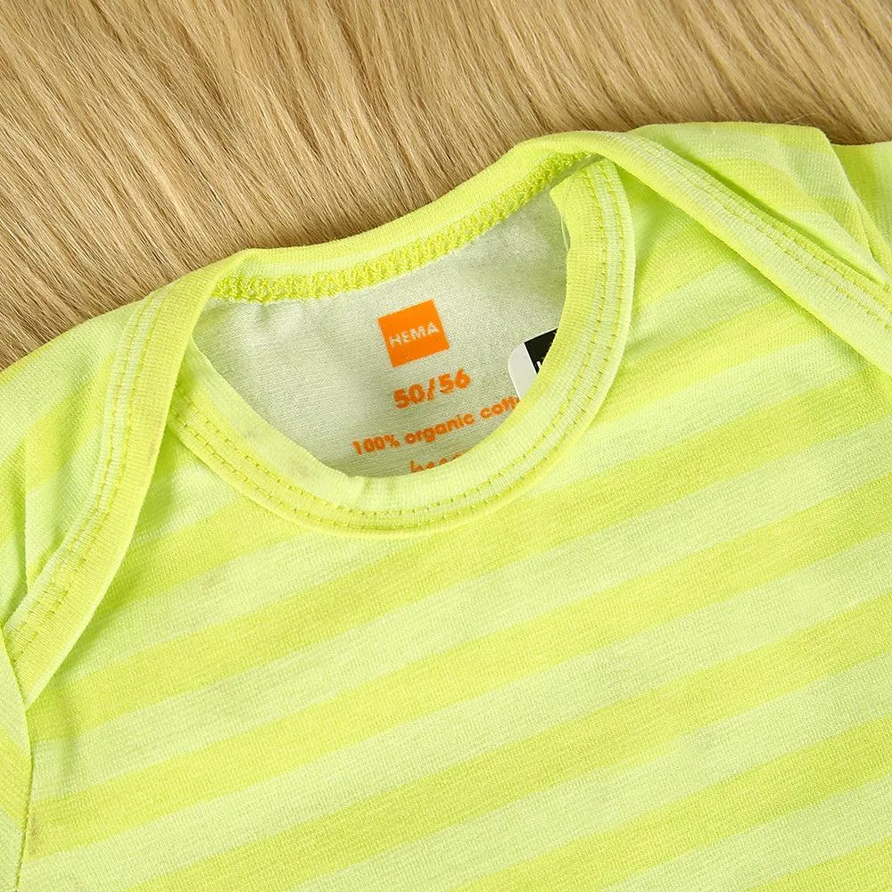 Imported Organic Cotton Striped Printed Baby Suite