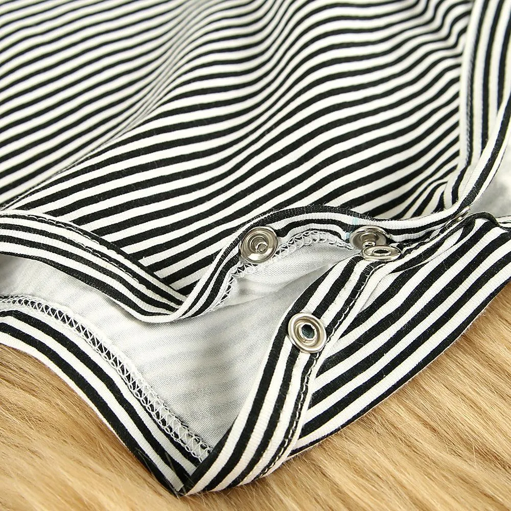 Imported Organic Cotton Striped Printed Baby Suite