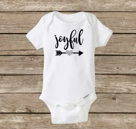 Joyful Christmas Baby Onesie, Santa Claus, Holidays, Christmas Baby Shower