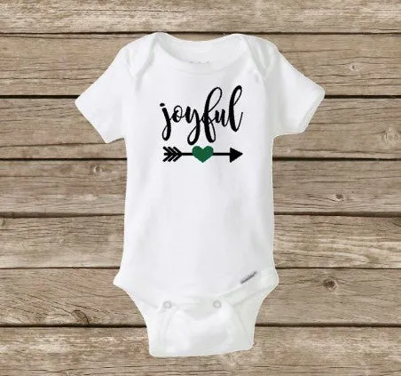 Joyful Christmas Baby Onesie, Santa Claus, Holidays, Christmas Baby Shower