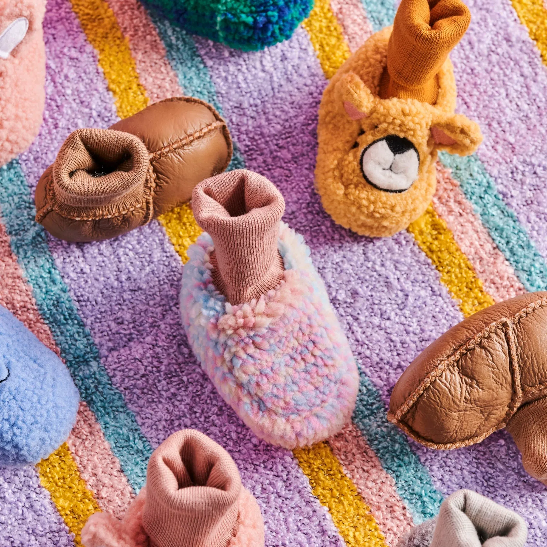 KIP & CO PASTEL DREAMS TARTAN SHERPA BABY BOOTIES