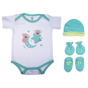 Krescent Koala Theme Onesie With Cap, Booties & Mitten