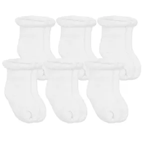 Kushies 6 Pack Terry Newborn Sock Set - White