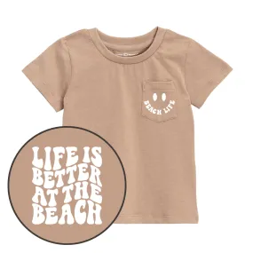 Life Is Better at the Beach Organic Toddler Pocket Tee